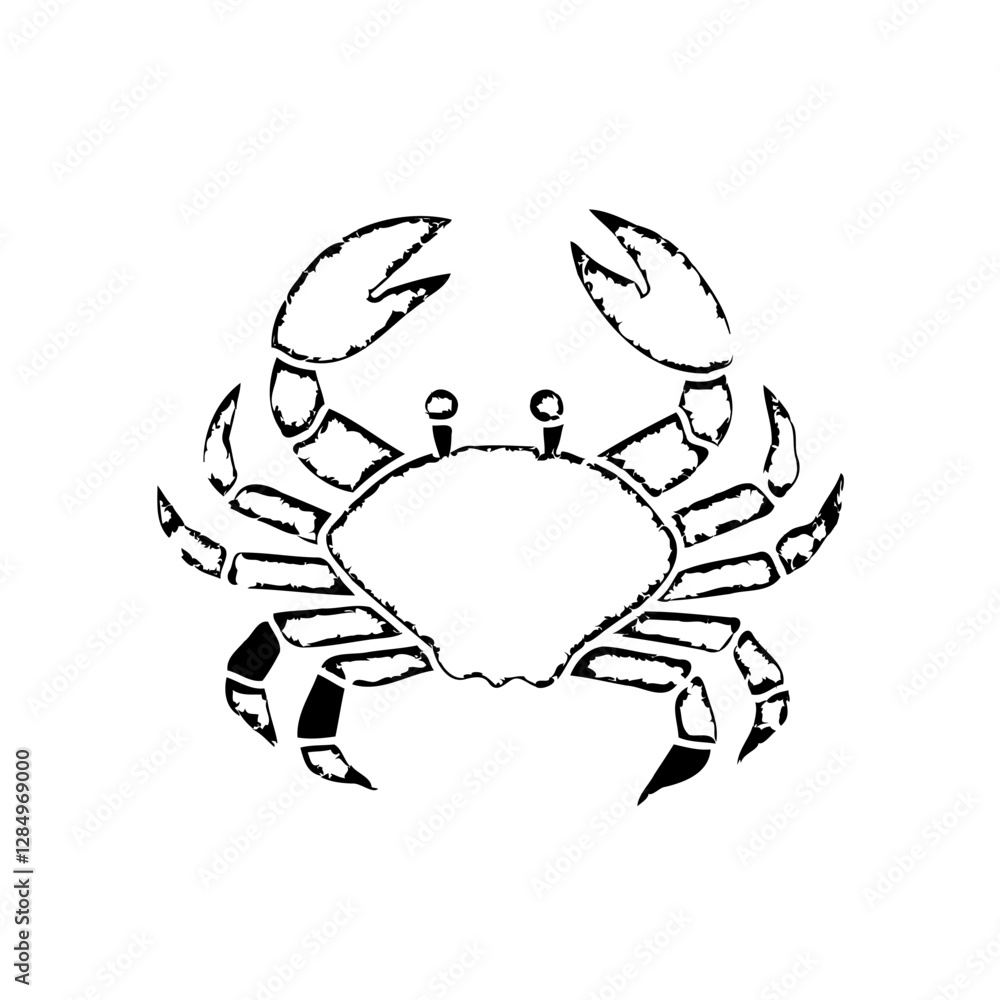 Crab Sketch in Black and White Illustration Crab Sketch in Black and White Illustration
