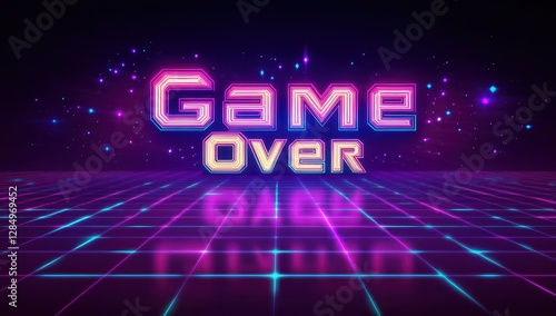 Retro style game over screen 