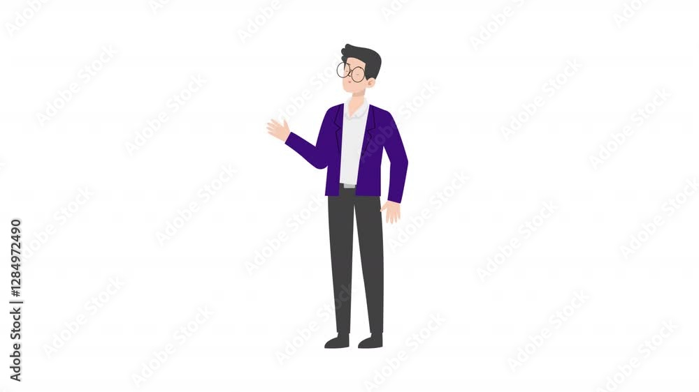 video man is standing and giving a lecture cartoon animation
video man is standing and giving a lecture cartoon animation