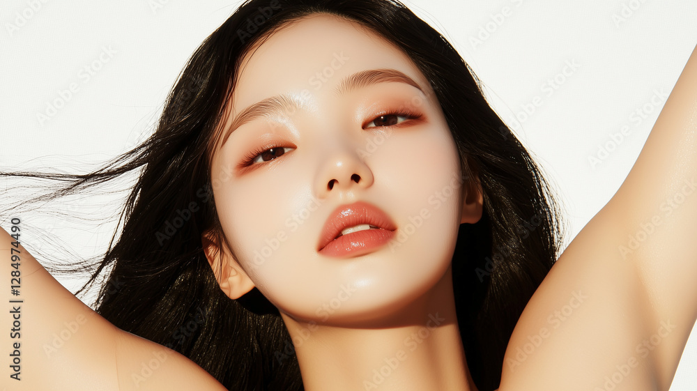 Naklejka premium Korean woman portrait isolated on white background 