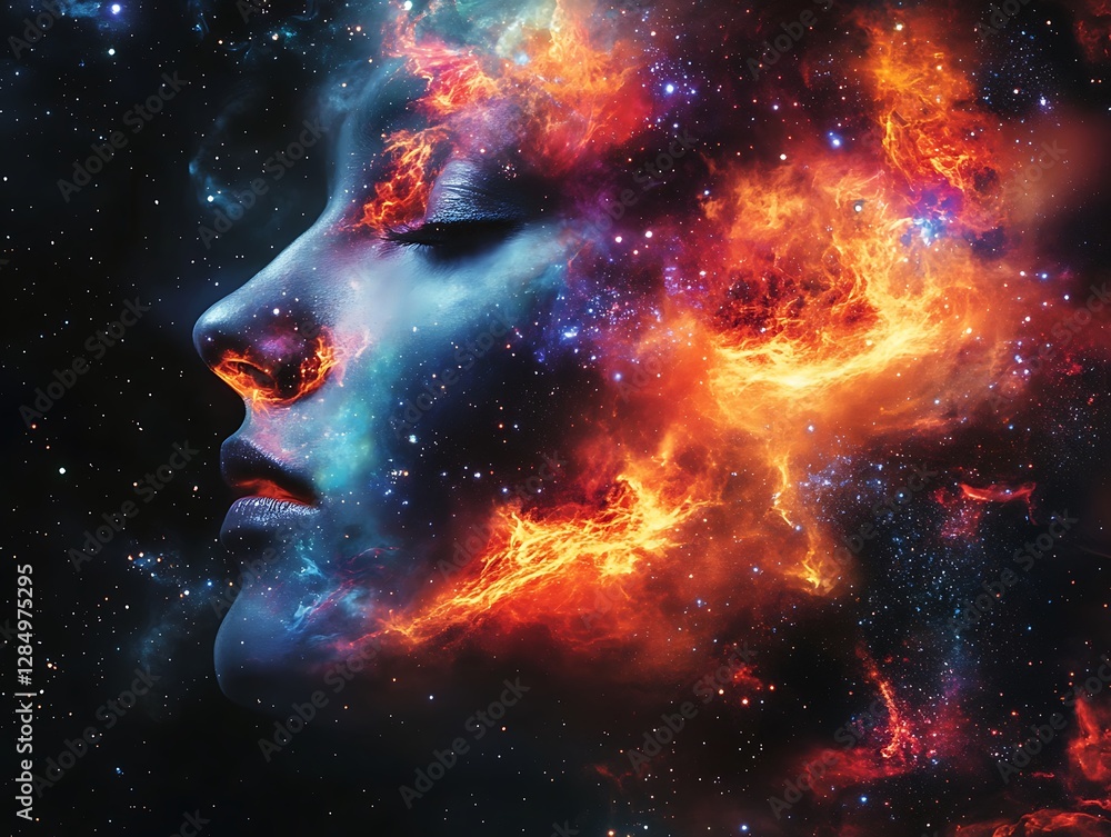 Cosmic Woman Dreaming, Space, Nebula Cosmic Woman Dreaming, Space, Nebula
