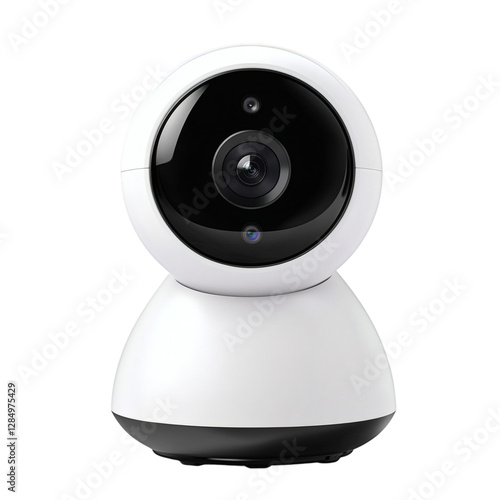 Futuristic Smart Home Security Camera with HD Video Isolated on Transparent Background