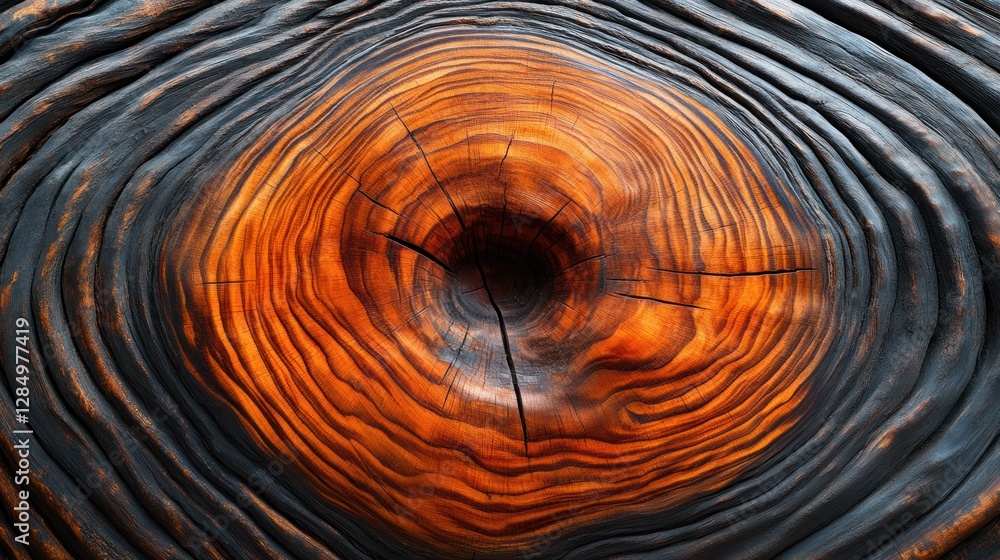 custom made wallpaper toronto digitalBurned wood texture, close-up, rings, dark background, design