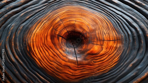 Wallpaper Mural Burned wood texture, close-up, rings, dark background, design Torontodigital.ca