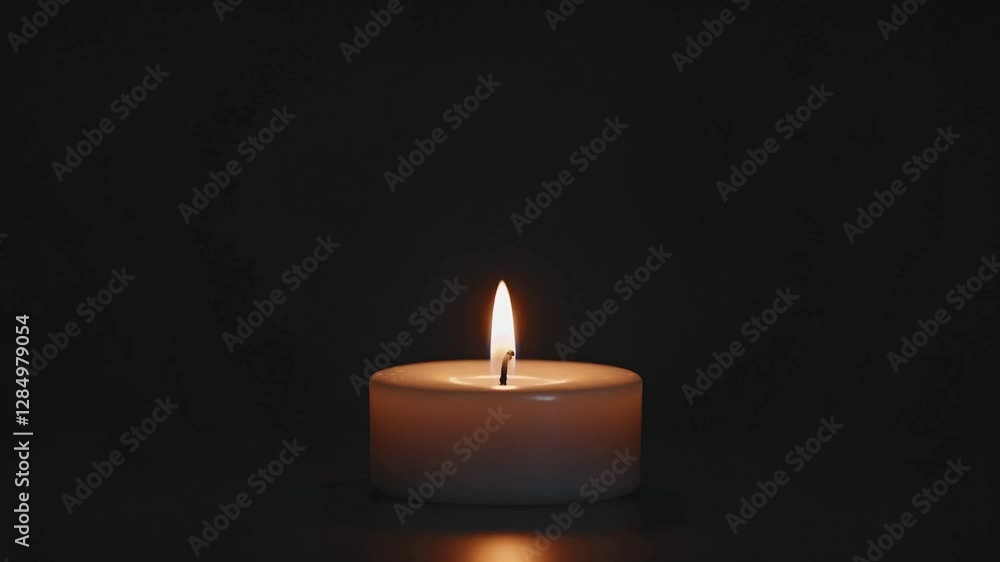 Slow Motion Candle Isolated on Black Background – Fixed Camera Perspective, Warm Flickering Flame, Soft Glowing Light, Tranquil and Minimalist Composition, Serene Meditative Atmosphere, Elegant Slow Motion Candle Isolated on Black Background – Fixed Camera Perspective, Warm Flickering Flame, Soft Glowing Light, Tranquil and Minimalist Composition, Serene Meditative Atmosphere, Elegant