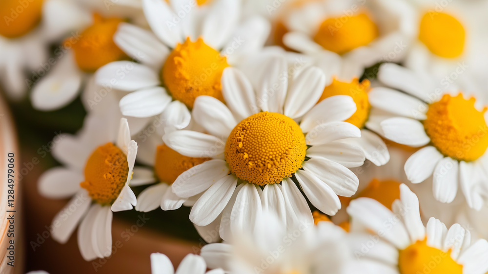 Obraz premium Chamomile flowers close-up isolated on transparent background 