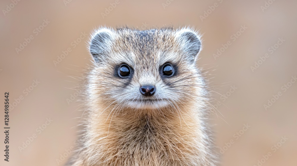 Fototapeta premium Cute meerkat portrait, wildlife, nature background, animal photography