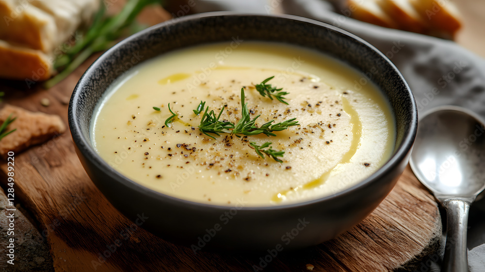 Creamy Cheese Soup with Herbs and Grated Parmesan Creamy Cheese Soup with Herbs and Grated Parmesan