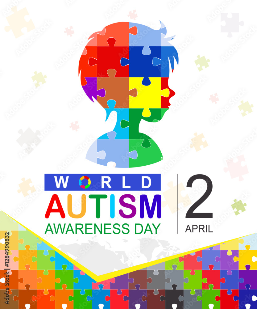 Naklejka premium World Autism Awareness Day. World Autism Day. Banner, Flyer, Poster for Health Care Awareness campaign for Autism.