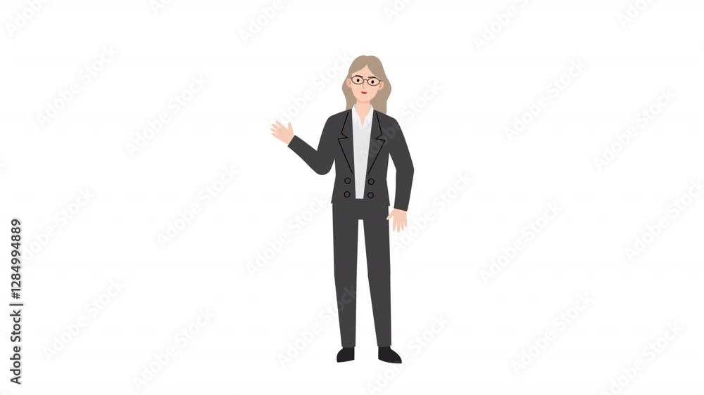 Woman is standing and giving a lecture cartoon animation
Woman is standing and giving a lecture cartoon animation