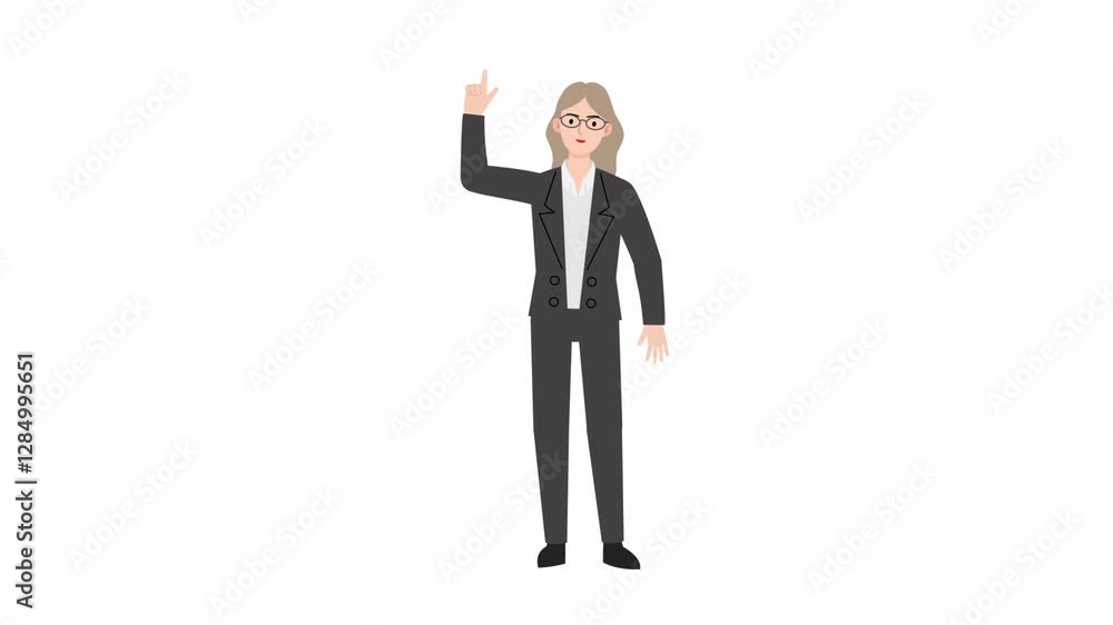 Woman is standing and giving a lecture cartoon animation
Woman is standing and giving a lecture cartoon animation