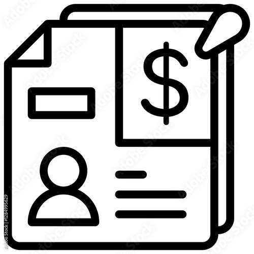 Income Report Icon. Pay Slip Icon