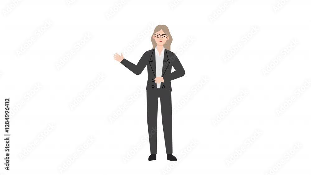 Woman is standing and giving a lecture cartoon animation
Woman is standing and giving a lecture cartoon animation