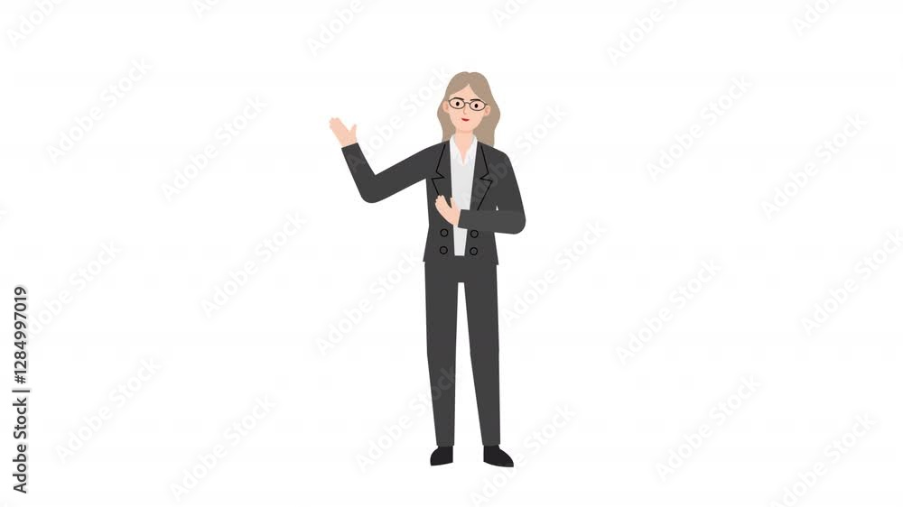 Woman is standing and giving a lecture cartoon animation
Woman is standing and giving a lecture cartoon animation