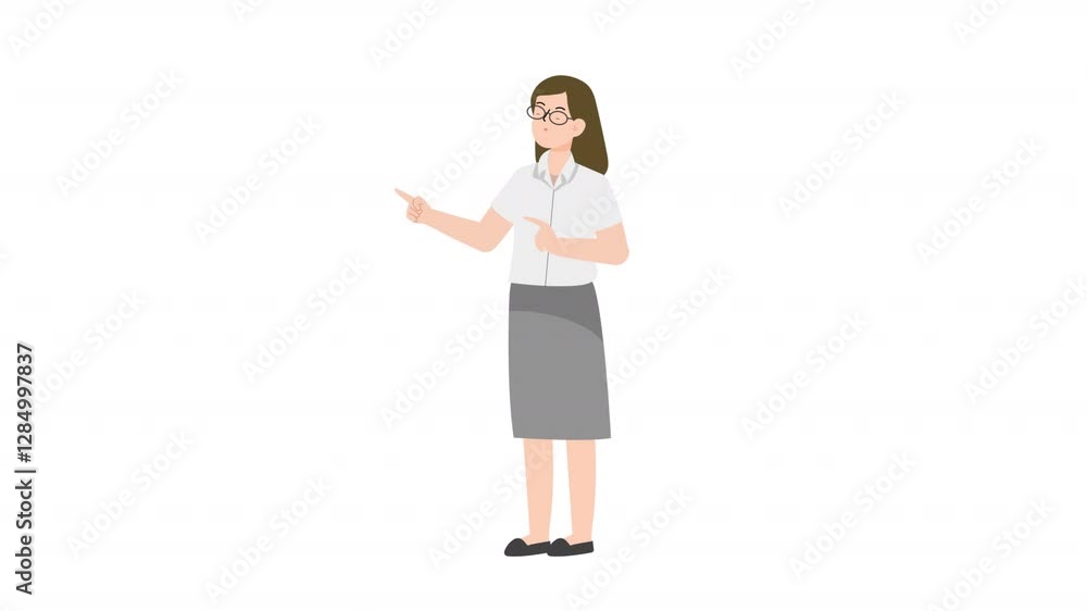 Woman is standing and giving a lecture cartoon animation
Woman is standing and giving a lecture cartoon animation