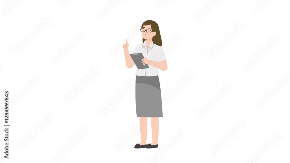 Woman is standing and giving a lecture cartoon animation
Woman is standing and giving a lecture cartoon animation