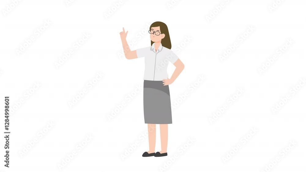 Woman is standing and giving a lecture cartoon animation
Woman is standing and giving a lecture cartoon animation