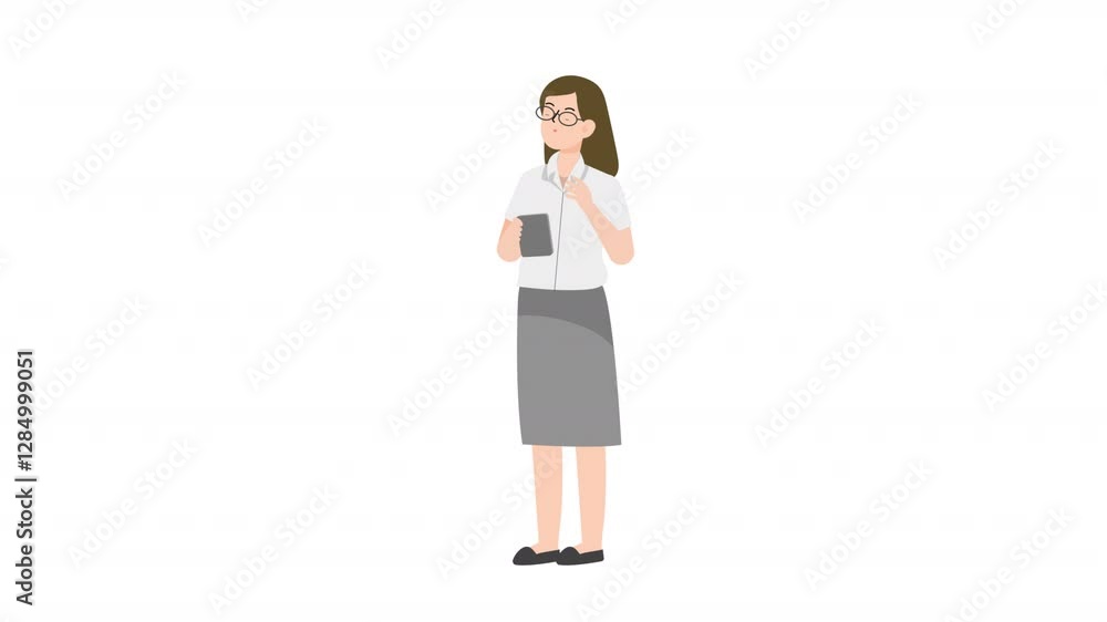 Woman is standing and giving a lecture cartoon animation
Woman is standing and giving a lecture cartoon animation
