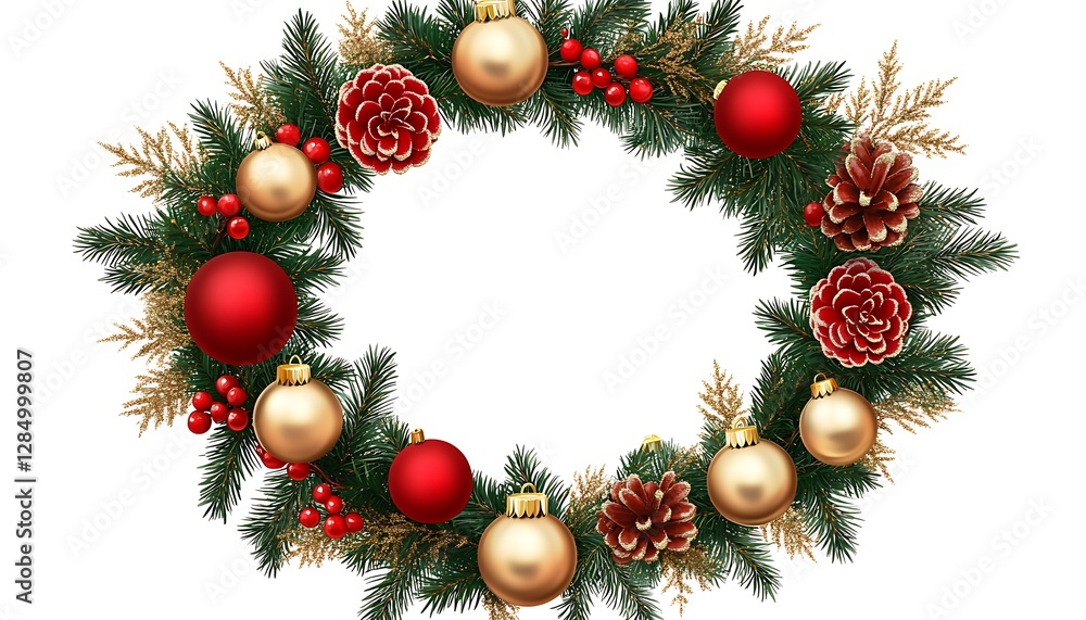 Festive Christmas wreath, holiday decor Festive Christmas wreath, holiday decor