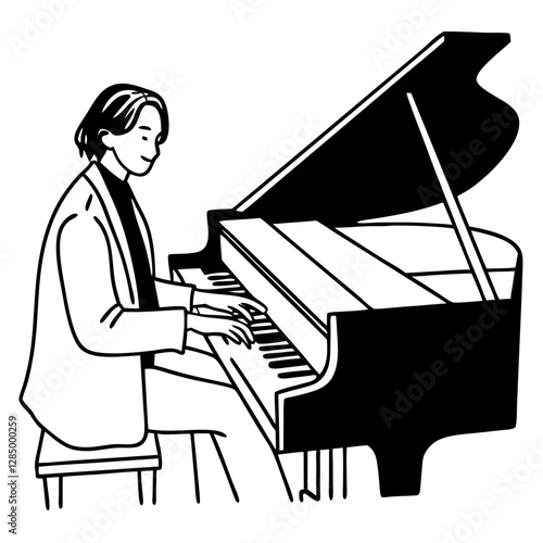 playing the piano