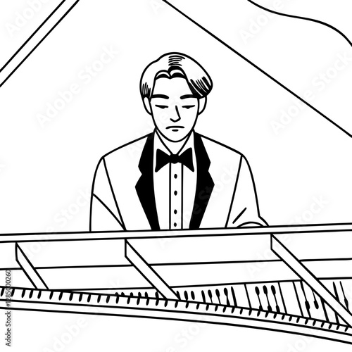 Man Playing the Piano Vector