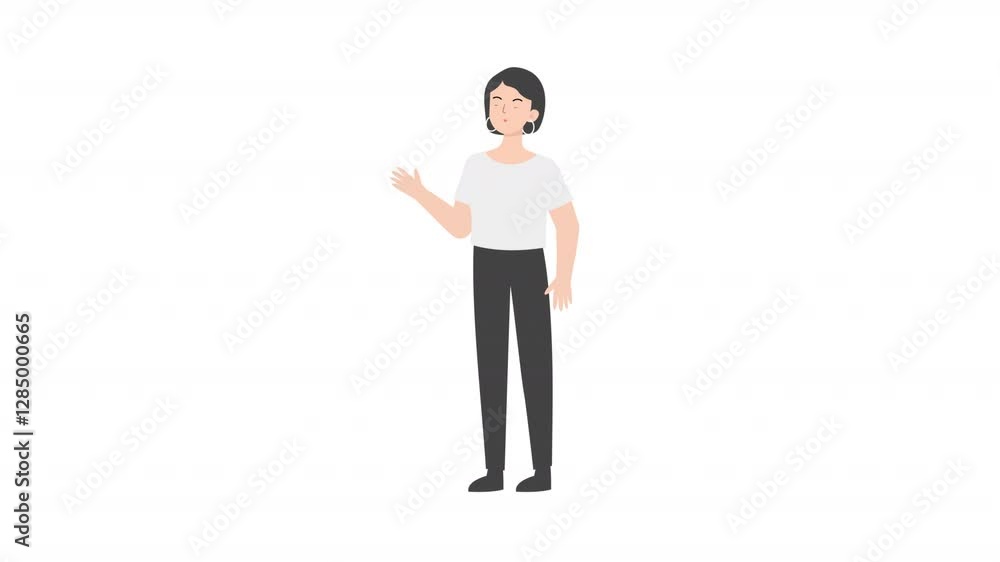 Woman is standing and giving a lecture cartoon animation
Woman is standing and giving a lecture cartoon animation