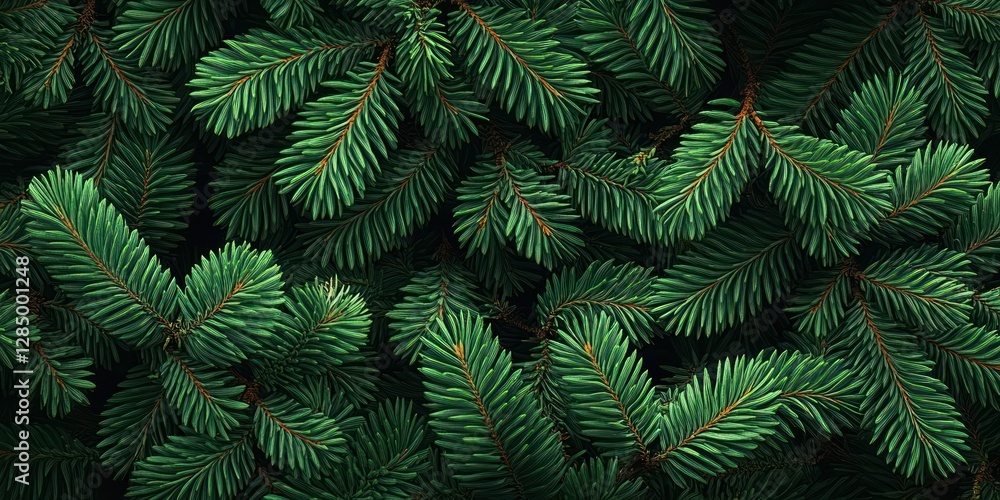 Lush Green Pine Needles Close-up with Soft Diffused Lighting for Christmas Background Winter Nature Flyer Lush Green Pine Needles Close-up with Soft Diffused Lighting for Christmas Background Winter Nature Flyer