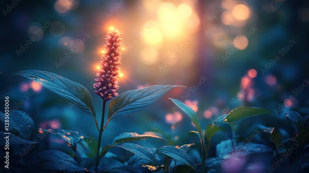 custom made wallpaper toronto digitalGlowing flower sunset forest fantasy design