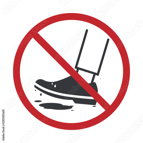 Isolated prohibition label : please remove muddy and wet floor, for indoor and entrance safety sign