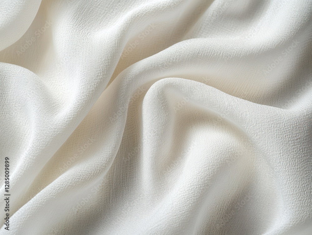 White Fabric Texture Close-Up with Intricate Folds in Soft Light White Fabric Texture Close-Up with Intricate Folds in Soft Light