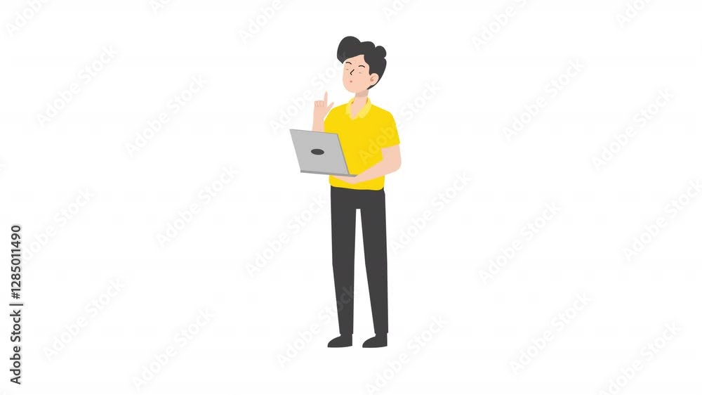 video man working on laptop cartoon animation
video man working on laptop cartoon animation