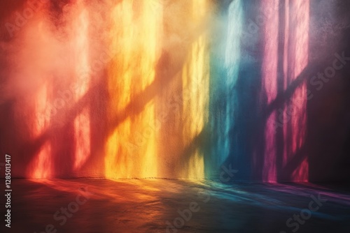 Wallpaper Mural Abstract Rainbow Light Shadows Minimalist Texture Overlay on White Background Torontodigital.ca