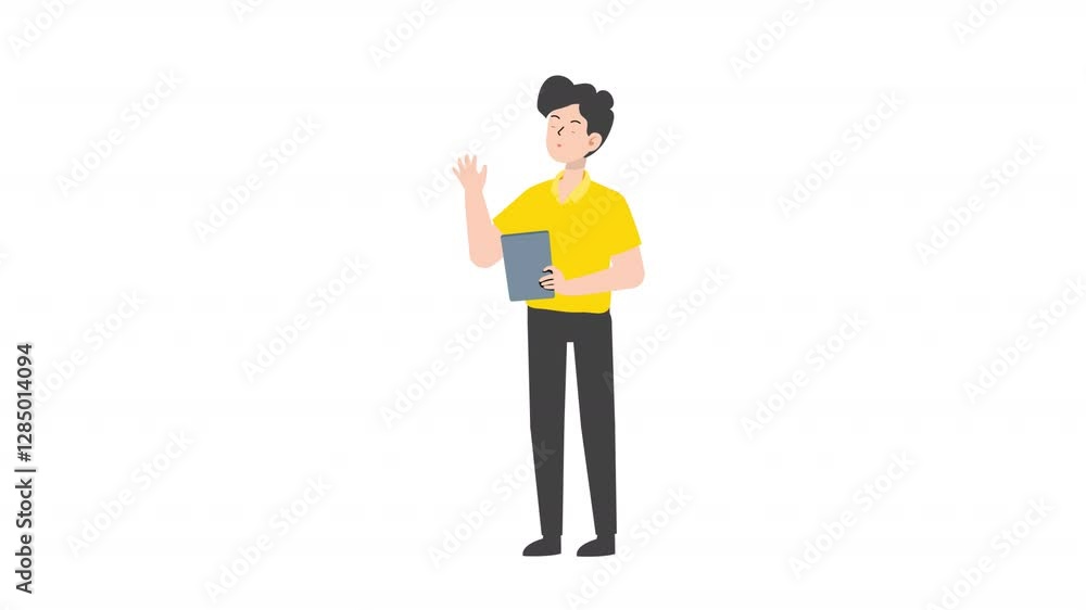 video man is standing and giving a lecture cartoon animation
video man is standing and giving a lecture cartoon animation