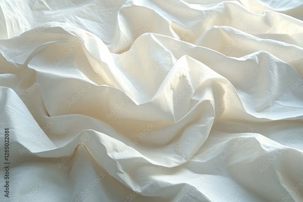 Crumpled White Paper Texture Close-Up Abstract Art Background Crumpled White Paper Texture Close-Up Abstract Art Background
