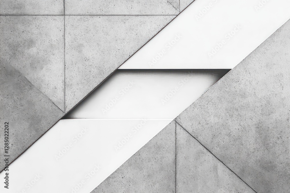 Minimalist Abstract Composition with Overlapping Geometric Shapes in Monochrome with Gentle Shadows on Light Grey Concrete Background Minimalist Abstract Composition with Overlapping Geometric Shapes in Monochrome with Gentle Shadows on Light Grey Concrete Background