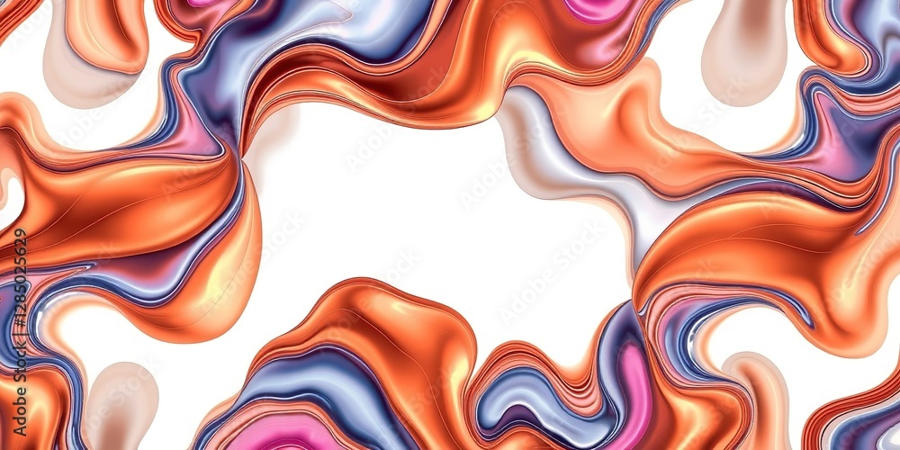 Liquid Copper Leaves: Abstract Patterns and Metallic Hues Liquid Copper Leaves: Abstract Patterns and Metallic Hues