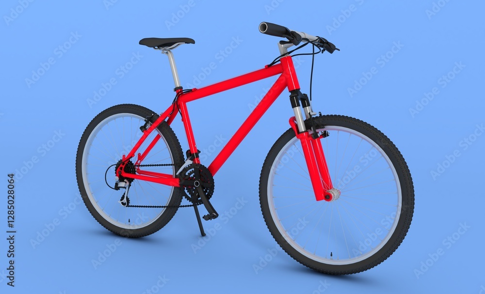 Fototapeta premium Red Road Bike Isolated. Speed Racing Bicycle.