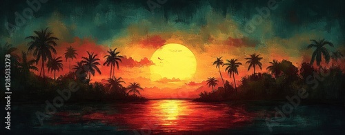 Liberation and Freedom Celebration with Jamaican Flag at Sunset Emphasizing Heritage and Equality