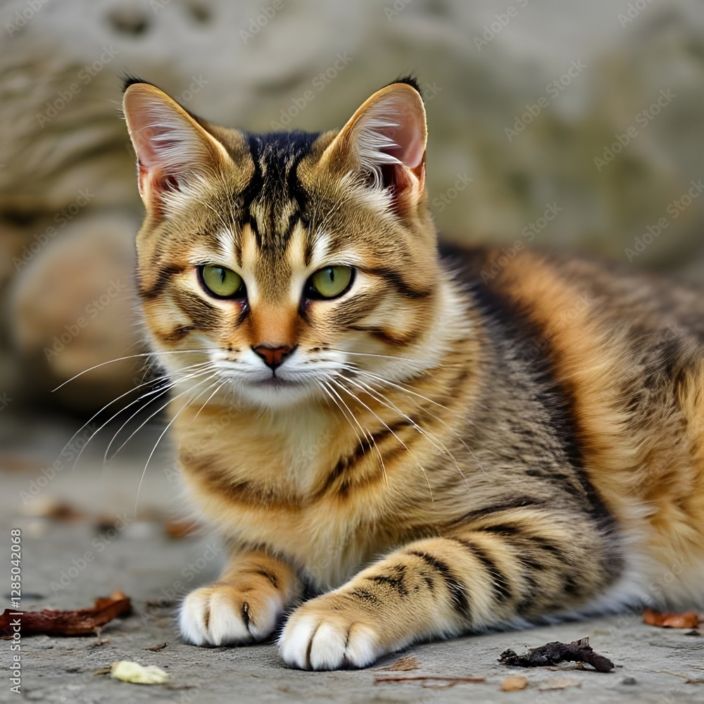 Fototapeta premium Cute Domestic Cat