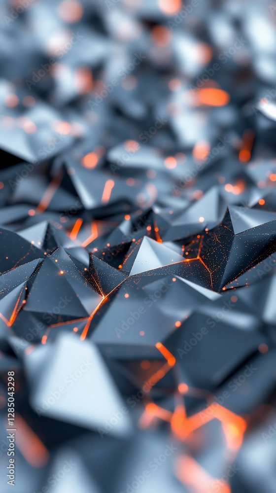 Fototapeta premium Abstract geometric glowing crystals
