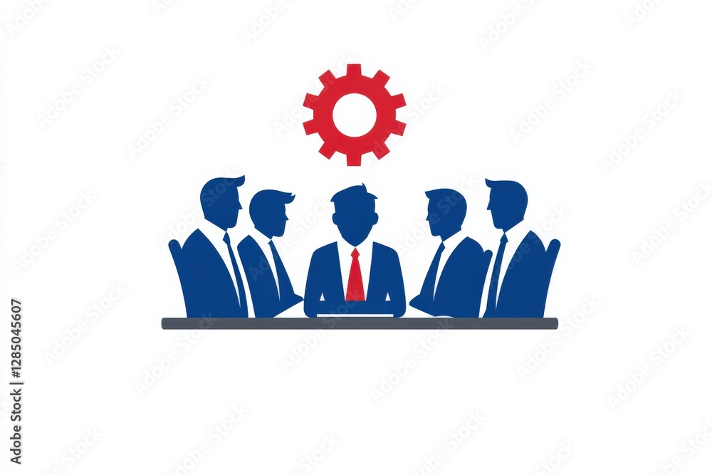 Business Meeting with Focus on Leadership and Strategy Development Concept Illustration Business Meeting with Focus on Leadership and Strategy Development Concept Illustration