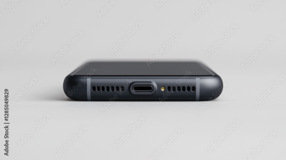 Black Smartphone Back View, Modern Design, Product Photography Black Smartphone Back View, Modern Design, Product Photography
