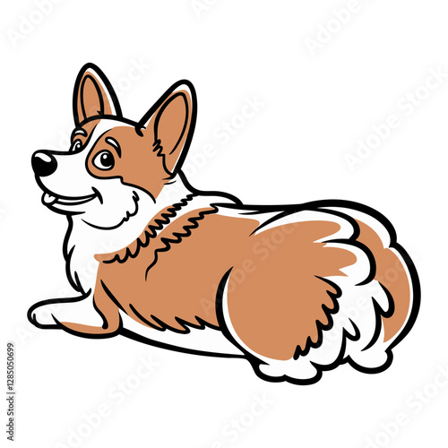 Playful Corgi Dog Cartoon Illustration