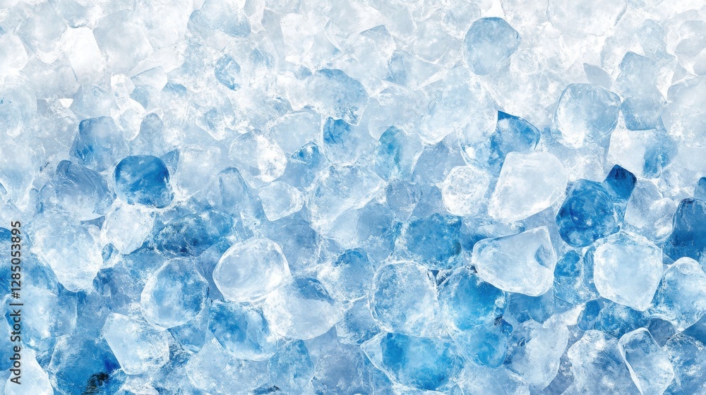 A mesmerizing pattern of ice chunks spread across a snowy white backdrop, with a frosty and wintry atmosphere. A mesmerizing pattern of ice chunks spread across a snowy white backdrop, with a frosty and wintry atmosphere.