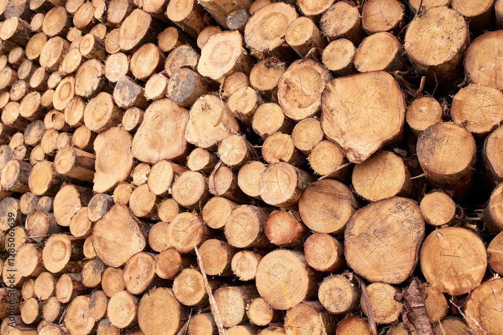 Wood, fuel and environment with stack of log in nature for lumber, construction and timber sawmill. Trees, furniture industry and pine with pile of firewood for pattern, lumberjack or background Wood, fuel and environment with stack of log in nature for lumber, construction and timber sawmill. Trees, furniture industry and pine with pile of firewood for pattern, lumberjack or background