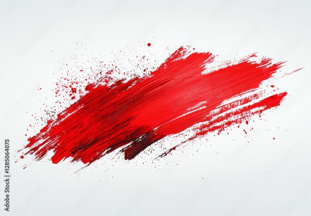 Abstract Red Brush Stroke on White Background for Artistic Projects Abstract Red Brush Stroke on White Background for Artistic Projects