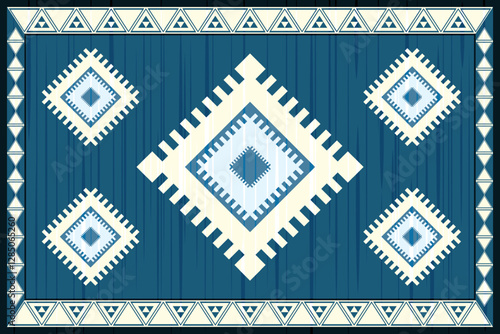 Navajo tribal . Native American ornament. Ethnic South Western decor style. Boho geometric ornament.  Mexican blanket, rug. Woven carpet illustration.