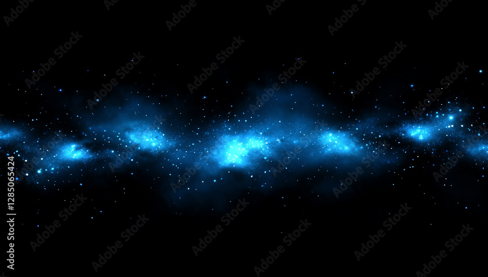 Fototapeta premium Abstract technology background with blue digital particles and glowing waves