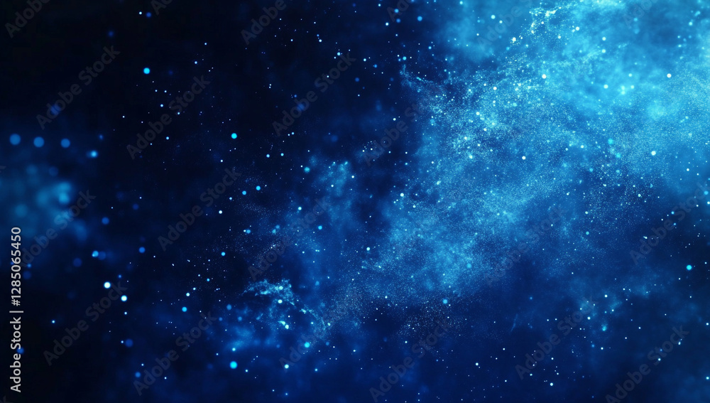 Fototapeta premium Glowing blue dots and digital wave pattern on an abstract background