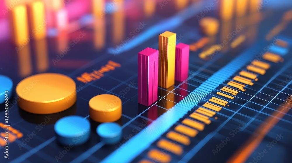 Risk and reward financial chart flat design front view investment strategy theme 3D render complementary color scheme Risk and reward financial chart flat design front view investment strategy theme 3D render complementary color scheme